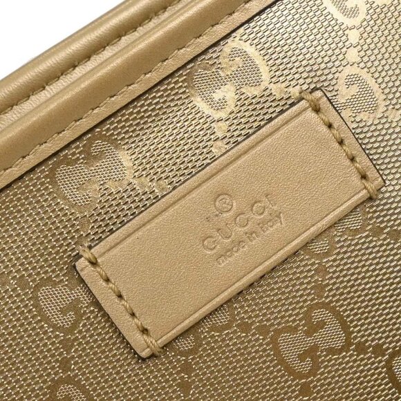 Gucci Gold PVC GG Tote Handbag 211138 002123 177452 - Picture 7 of 10